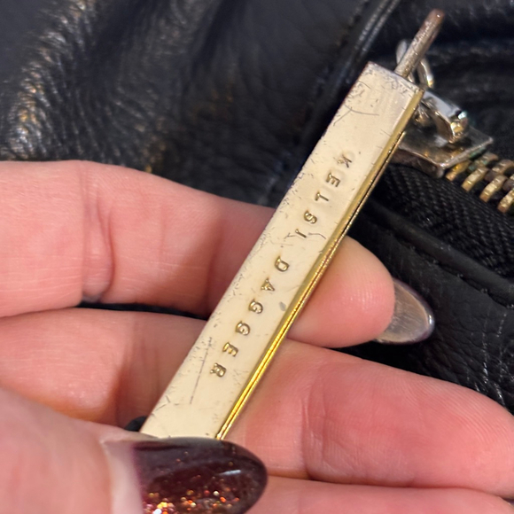 Kelsi Dagger Black Leather Hobo Bag Slouchy Shoulder Bag Purse - Picture 3 of 16